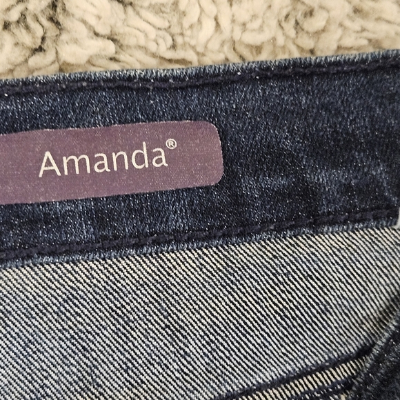 Gloria Vanderbilt SZ 18 Amanda Hi Rise Straight Leg 5 Pocket Blue Denim Jeans - Picture 4 of 11